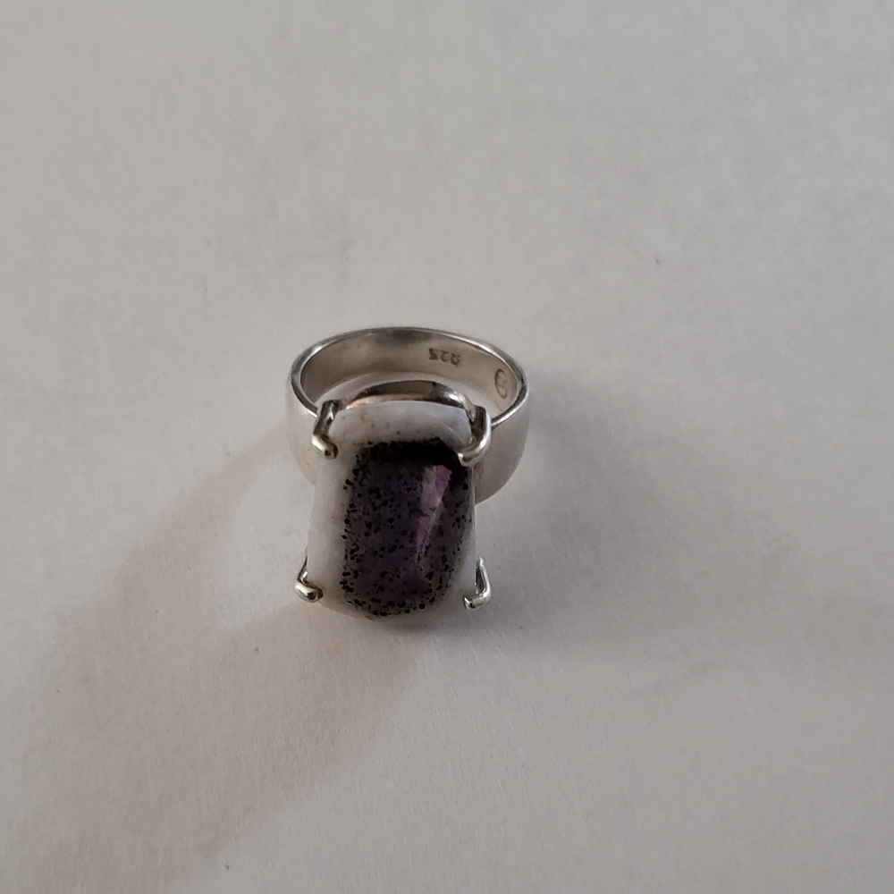 Rare Trapiche Amethyst .925 Sterling Silver Ring